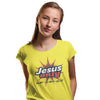 Jesus Only. THE WAY • THE TRUTH • THE LIFE. White unisex tee blue yellow red design.